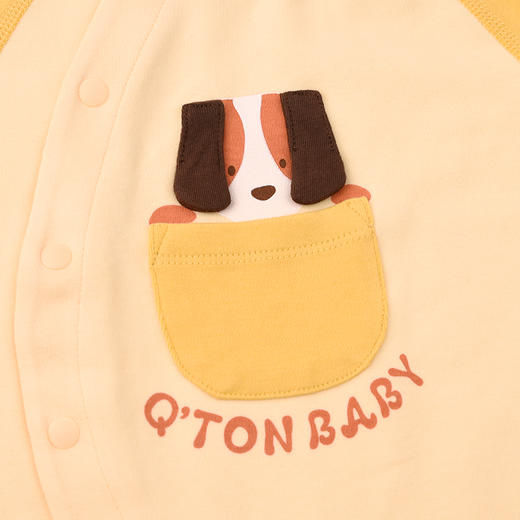 棉果果秋季新品男童米白色偏襟连体衣M312720225477 商品图3