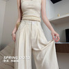 春夏轻薄奶芙西装裤 显瘦高腰宽松慵懒直筒阔腿裤 商品缩略图0