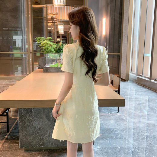 奢姿大码女装2026夏季减龄粗花半开领连衣裙胖妹妹时尚轻奢裙子9952869852 商品图3