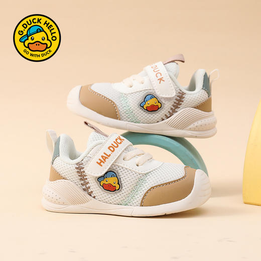 G.DUCK.HAL小黄鸭女童机能鞋幼儿园宝宝鞋子软底防滑轻便网面透气男童学步鞋QCSM008.18-25 商品图4