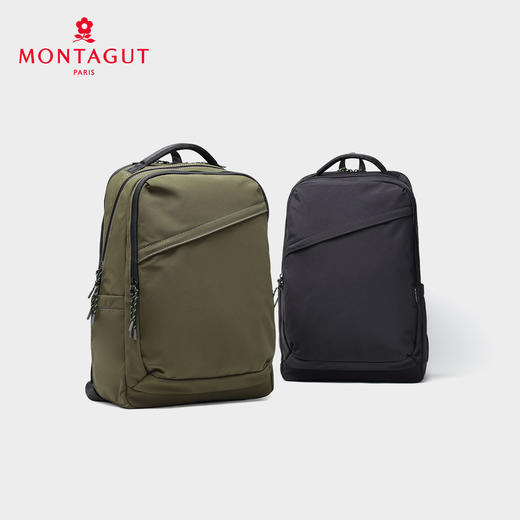梦特娇中性时尚织物旅行袋运动背包新款商务双肩包大容量电脑包休闲背囊 绿色 商品图4
