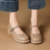 【预售5天】新款羊皮单鞋女法式粗跟软底一字扣带圆头中跟玛丽珍鞋不累脚DPJ&2982 商品缩略图3