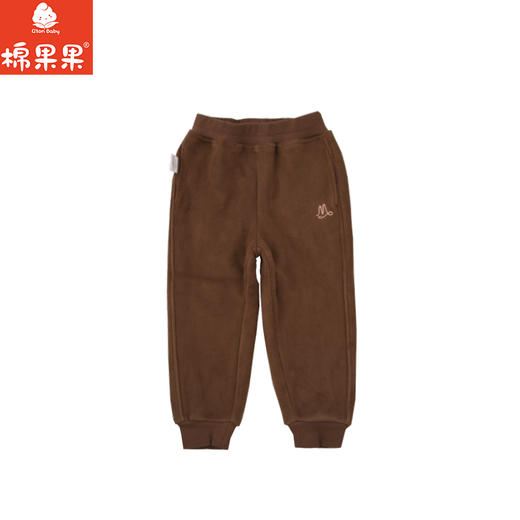 棉果果秋季新品女童可可豆色双面绒长裤M322200425421 商品图0