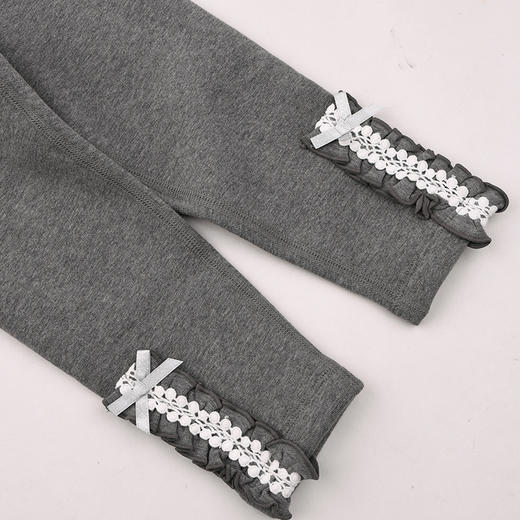 棉果果秋季新品女童岩灰色复合绒打底裤M322206425441 商品图1