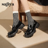 Safiya/索菲娅2025学院风钻扣漆皮百搭粗跟一脚蹬厚底乐福鞋SFD3112107 商品缩略图7