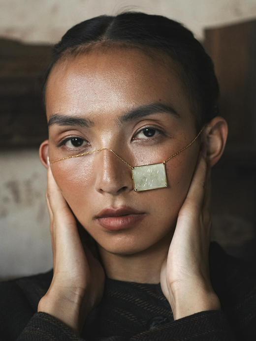 18k镶嵌晚清和田玉兔子项链 商品图0