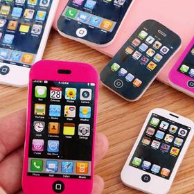 创意手机造型橡皮擦学生奖品礼物可爱文具儿童苹果造型橡皮擦 1个