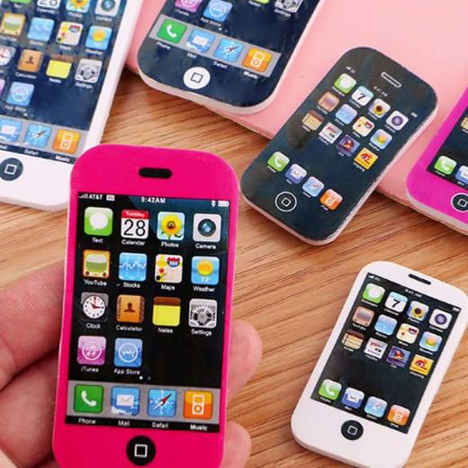 创意手机造型橡皮擦学生奖品礼物可爱文具儿童苹果造型橡皮擦 1个 商品图0