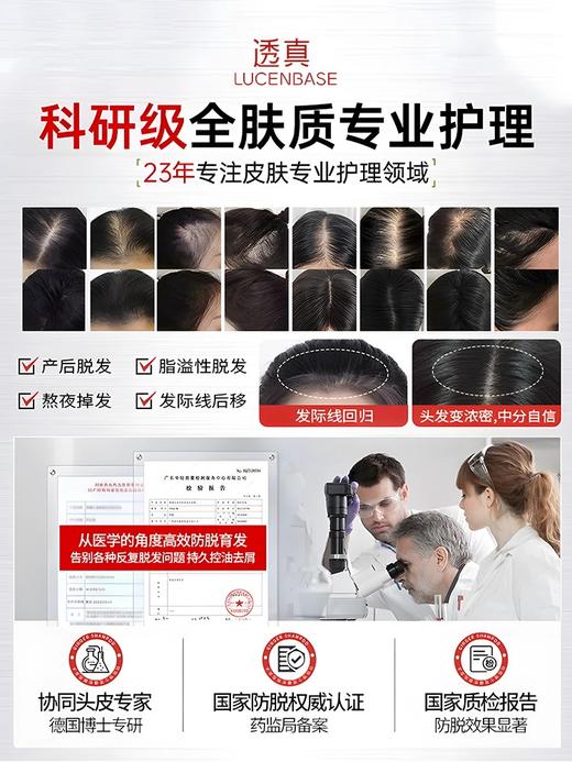 【控油防脱 拯救发际线】LUCENBASE透真防脱固发洗发水 500ml 商品图3