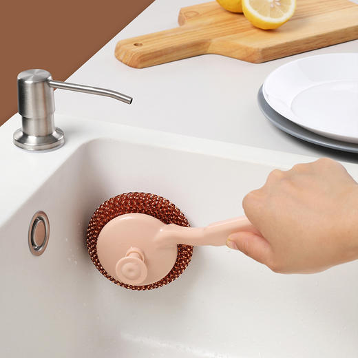 【批发】美丽雅可换式带柄金丝耐用锅刷赠替换装1个 1套 商品图6