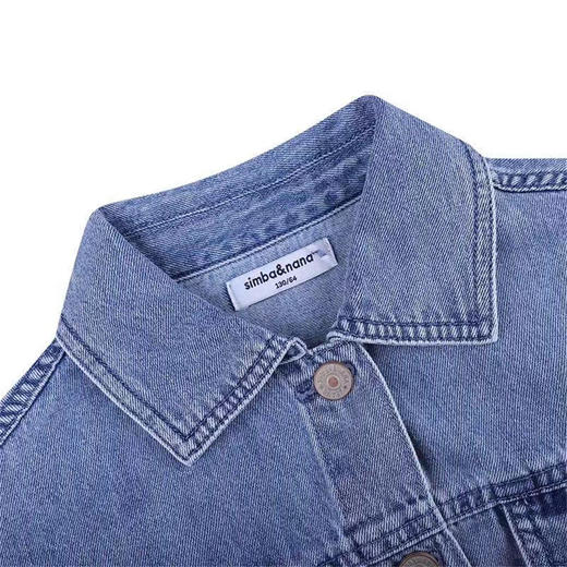 【辛巴娜娜】simbanana【大童】新款中大童宽松休闲水洗牛仔 夹克 纯色 商品图2