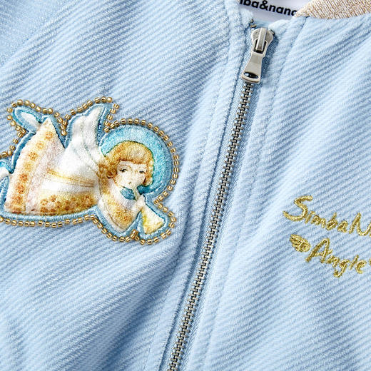 【辛巴娜娜】simbanana女童蓝色棒球服新款宝宝洋气开衫儿童甜美外套 商品图2