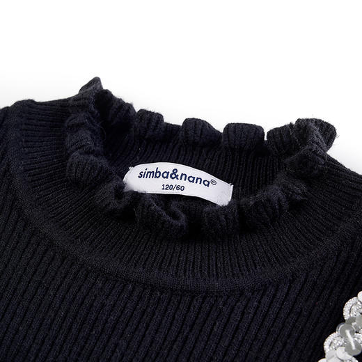 【辛巴娜娜】simbanana【大童】女童针织连衣裙冬季新款女宝宝气质公主裙毛衣裙篷篷裙 商品图3