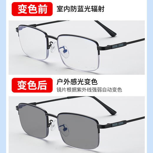 防蓝光辐射智能感光变色远近中三用多焦点渐进老花镜 商品图1