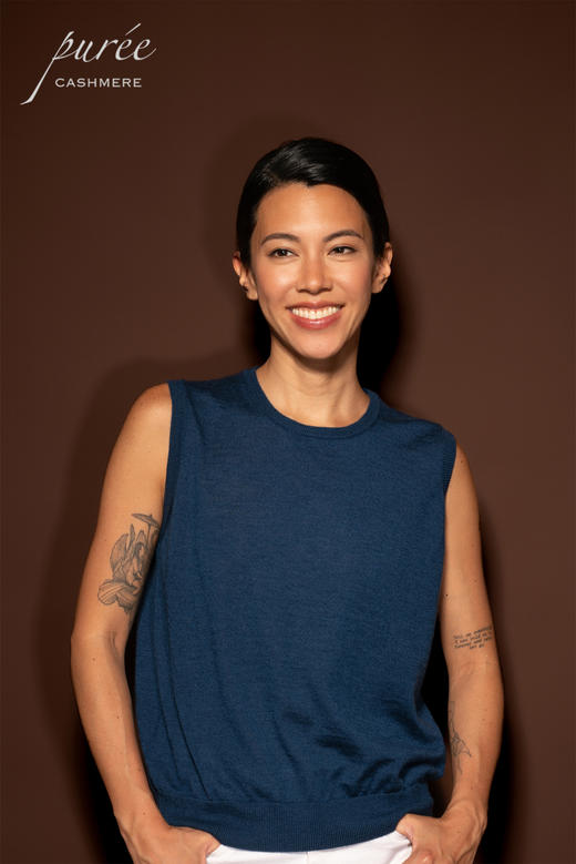 #1979/1981「PETITE SET」 100% WORSTED CASHMERE 精纺羊绒小套装-小开衫和背心 商品图1