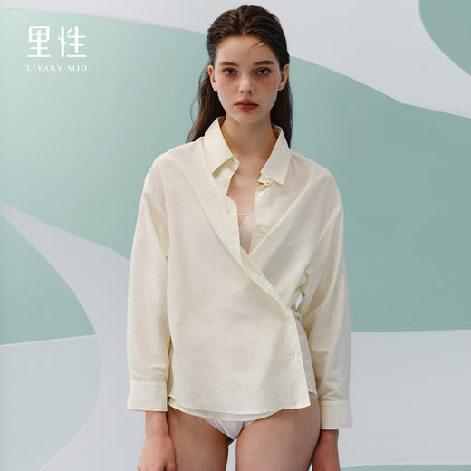 里性 LIVARY MIO 水酝-Brew 丝棉防晒衬衫可两穿水墨印花罩衫外套 商品图1