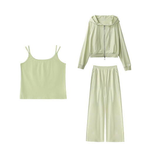 鹿向南「云窗绿影」绿色背心L52928DD 商品图1