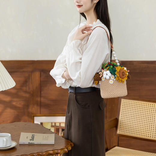 苏苏姐家秋日原野束口包钩针编织包包手工diy毛线自制制作材料包 商品图2