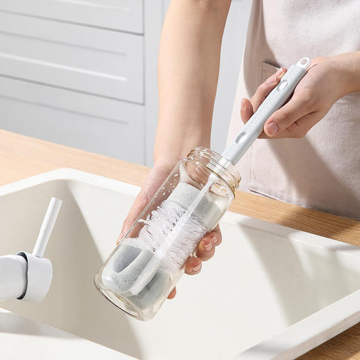 【批发】美丽雅长柄杯刷奶瓶刷洗杯子神器茶水杯海绵清洁刷 1把 商品图4