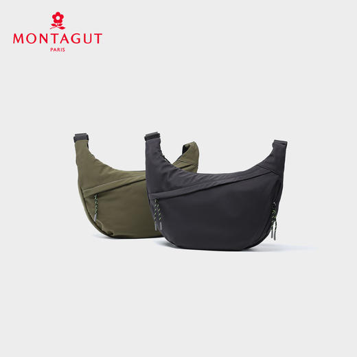 梦特娇中性时尚织物新款弯月包腋下包百搭单肩包运动斜挎包活力饺子包 黑色 商品图5