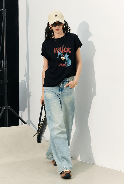 【高品质私服】【D家新疆长绒棉短袖T恤】合体微微松，正肩感，显瘦显精神G1456-CC【无标出货 介意慎拍】 商品图1