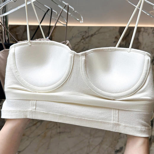 特价 官网430+ 针织棉吊带背心文胸女内搭带胸垫内衣 聚拢上托性感美背抹胸 商品图3
