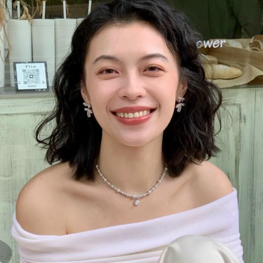 【CILK方糖气泡项链】施华洛珍珠＋可拆卸方糖吊坠 暖灰调珍珠 显白抬气质 商品图1