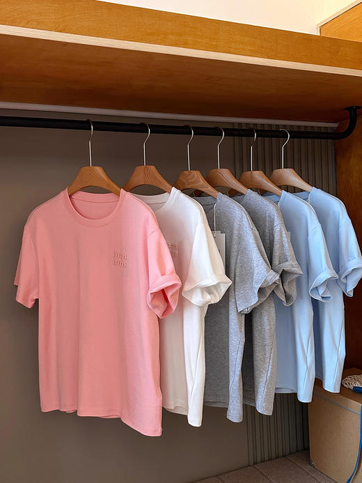 新疆棉MM字母精简短袖T恤 商品图0