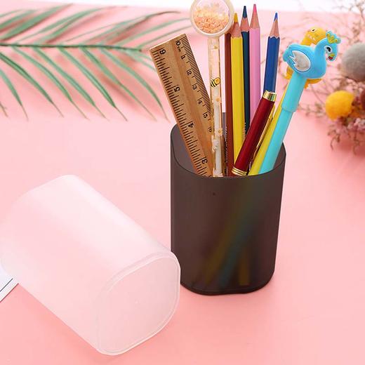创意大容量简约笔筒 学生桌面文具收纳桶 多功能圆形笔筒 1个 商品图3