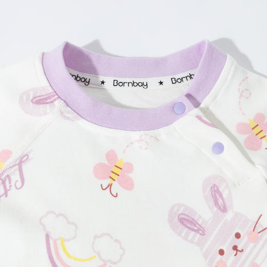 贝贝怡【7A抑菌高腰套装】春秋新款女童套头家居服纯棉长袖秋裤秋裤ZB3ET011 商品图4