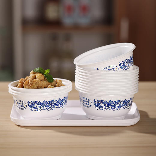 【批发】美丽雅一次性餐碗圆形青花碗360ml 20个/组 商品图5