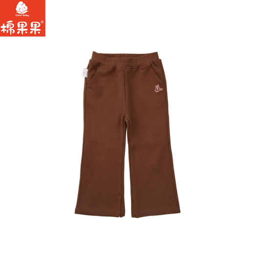 棉果果秋季新品女童焦糖棕大毛圈微喇针织长裤M322200225442 商品图4
