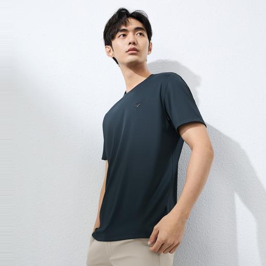 【瞬间凉感】柒牌男士短袖T恤2025夏季薄款时尚休闲斜纹圆领体恤128T70910 商品图1