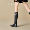 西遇高筒骑士靴女新款秋冬英伦风搭扣直筒靴低跟圆头黑色长靴V0047815 商品缩略图3