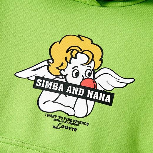 【辛巴娜娜】simbanana落肩袖连帽卫衣小天使字母LOGO纯色上衣男孩 商品图3