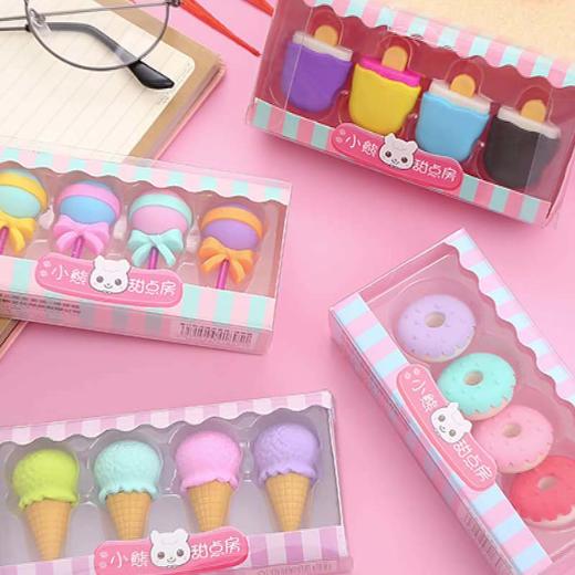 卡通甜点橡皮擦盒装可爱学生儿童奖品礼物绘画橡皮学习文具橡皮擦 商品图0