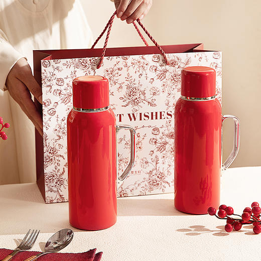 摩登主妇保温壶结婚一对红色陪嫁用品热水壶女新婚礼物家用焖茶壶 商品图0