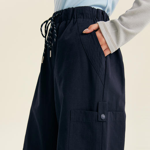 笛莎Deesha青少年女童裤子2025秋季女童梭织伞兵工装裤 商品图2