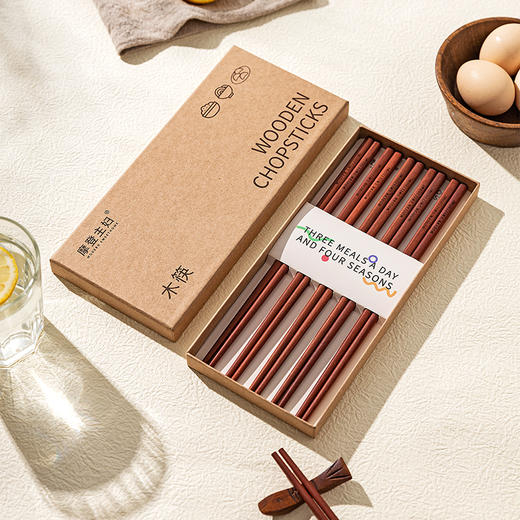 摩登主妇红檀木筷子家用高档抗菌防霉2025新款家庭专人专用红木筷 商品图4