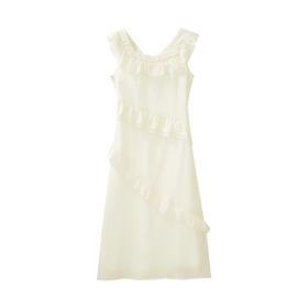 鹿向南「洛斯町澈」2025夏季新款法式方领气质连衣裙女高级感长裙DYL661739