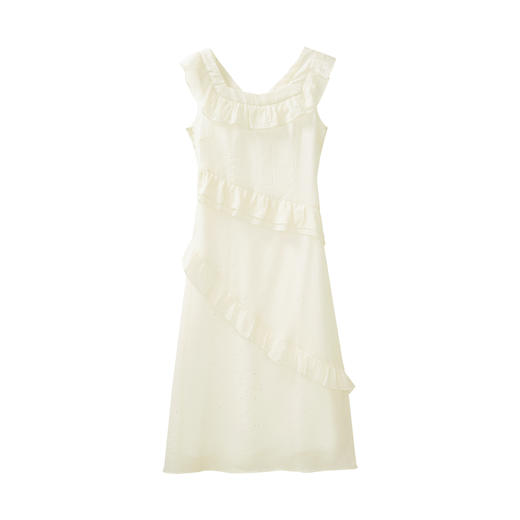 鹿向南「洛斯町澈」2025夏季新款法式方领气质连衣裙女高级感长裙DYL661739 商品图0