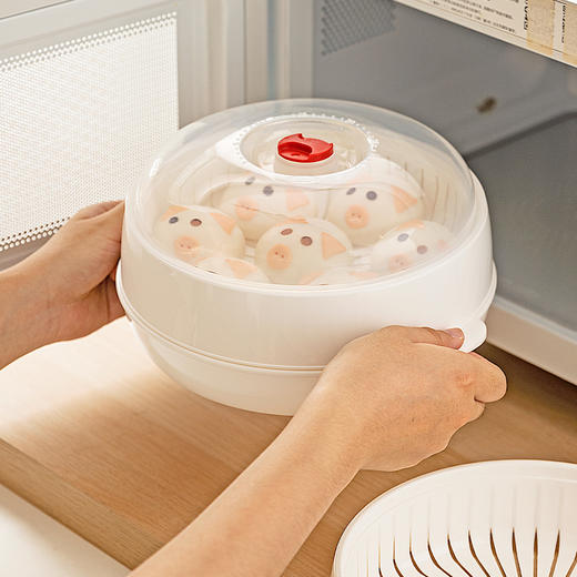 摩登主妇微波炉加热蒸笼蒸盒食品级双层热菜容器蒸米饭专用容器皿 商品图0