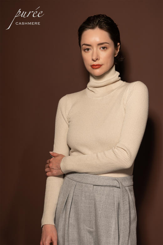 #1971「RIBBED BASICS - TURTLENECK」 55% SILK 45% CASHMERE 精纺丝羊绒罗纹打底-高垂领 商品图1