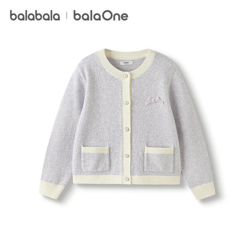 巴拉巴拉balaOne童装儿童开衫女童2025秋新款毛衣小香风甜美毛衫 商品图4