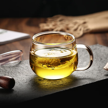 富光花茶杯透明茶杯内胆茶水分离杯办公室玻璃杯子水杯350ml /厨具 /水具 /玻璃杯