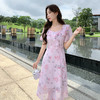 奢姿大码女装2025夏季减龄荷叶边方领连衣裙胖妹妹碎花时尚裙子9952858492 商品缩略图2