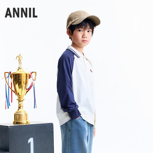 【实体店同款】男童翻领长袖针织衫秋季新款安奈儿童装AB531116 商品图2