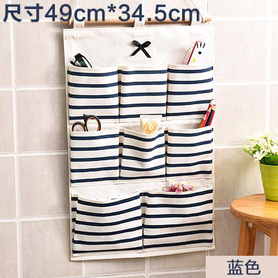 【19抢！新品！】韩版简约挂袋，防水耐用又省空间！棉麻质感+多层设计，让小物件秒变整齐💡粉蓝配色，颜值收纳两不误！快来Pick你的家居好物👉 商品图5