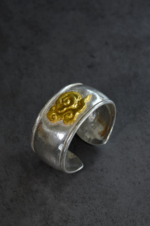 尼泊尔贴金银祥云手镯 商品图2