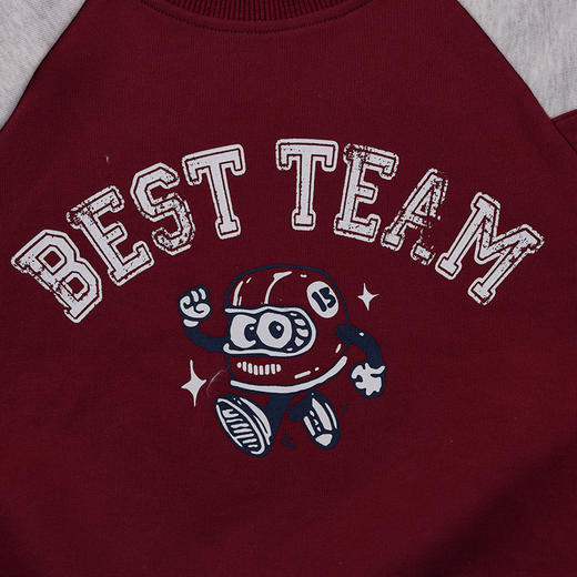 棉果果秋季新品男童安哥拉红色大毛圈圆领套头卫衣M312180225458 商品图2